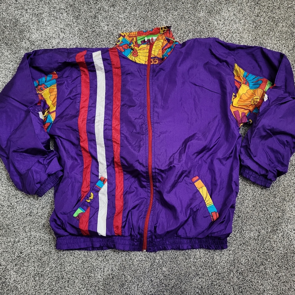 Vertical Active Purple Vintage Windbreaker Size XL(16) - Picture 2 of 12